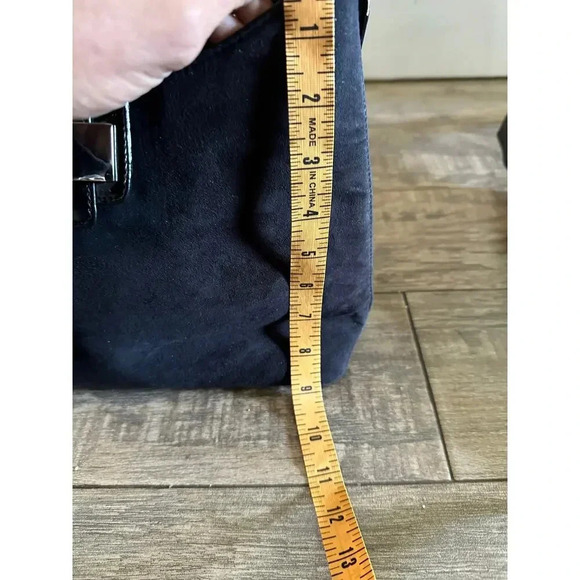 Salvatore Ferragamo Black Suede with Leather Trim Shoulder Bag - Picture 5 of 13